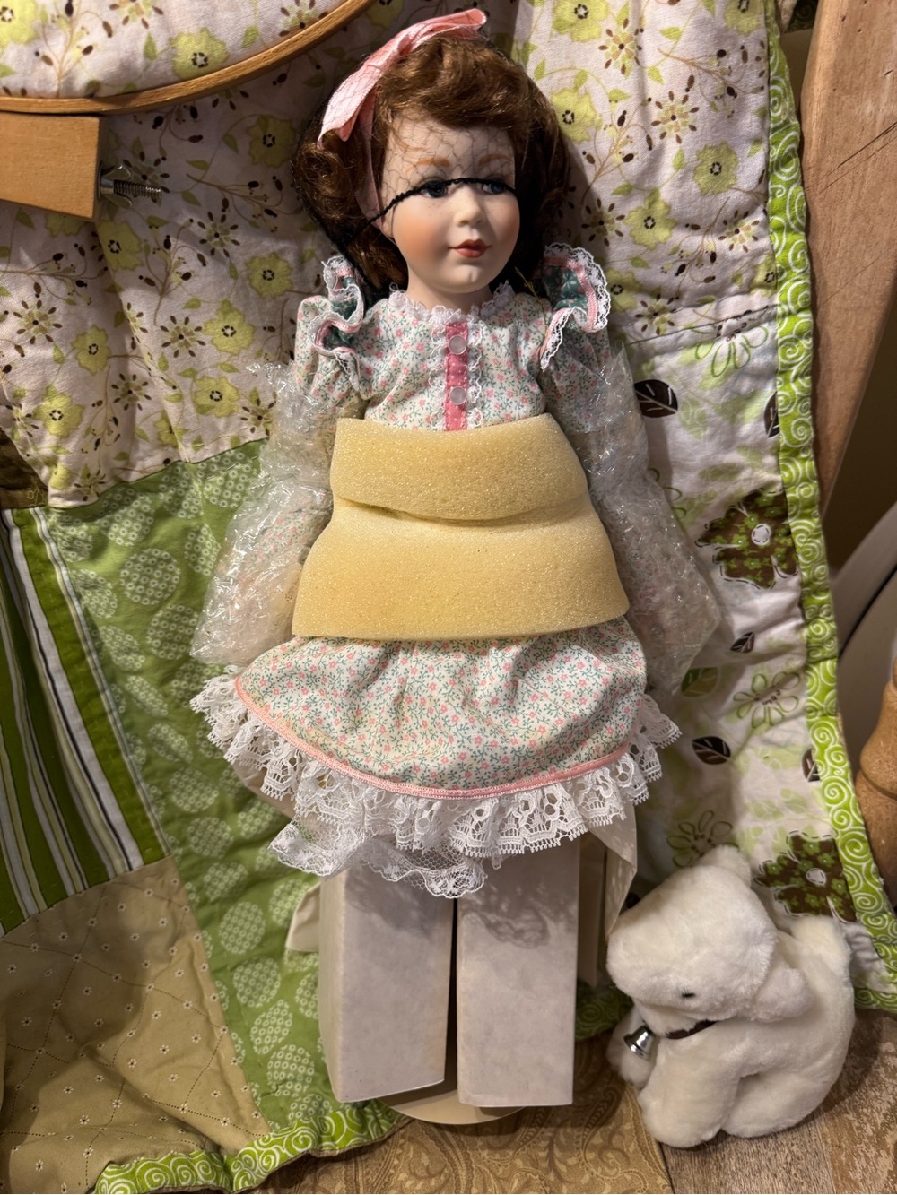 Franklin Mint Mary Had a Little Lamb Porcelain Doll